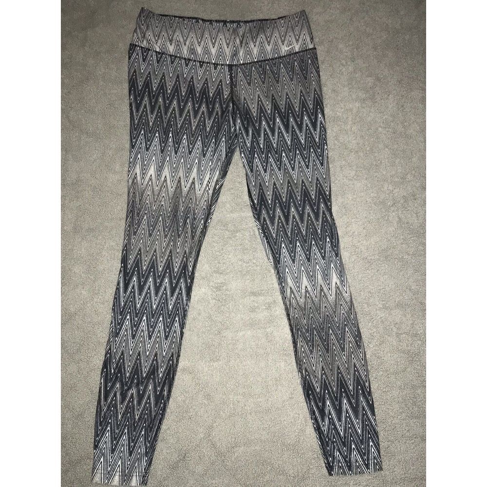 Womens Nike Dri- Fit Leggings Size Large Athletic Running Pants‎ Black Gray